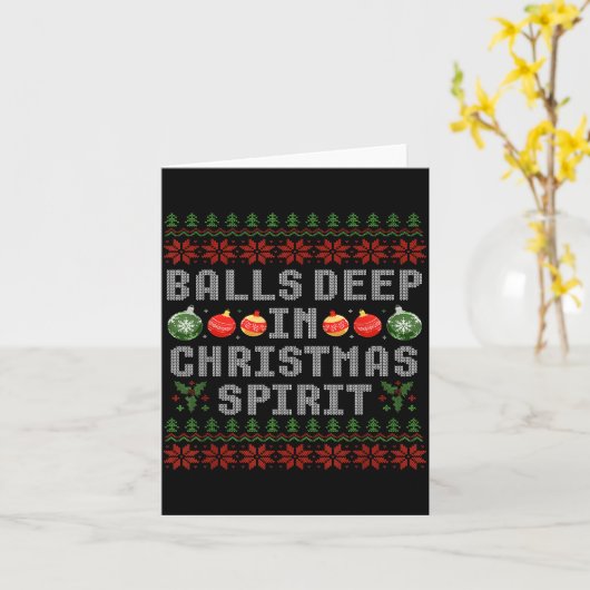 Deep In The Christmas Srit Couples Ugly Matching Kaart (Gele Bloem)