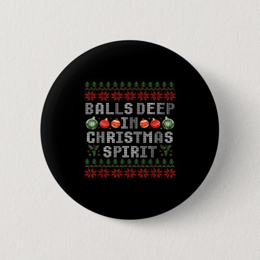 Deep In The Christmas Srit Couples Ugly Matching  Ronde Button 5,7 Cm (Voorkant)