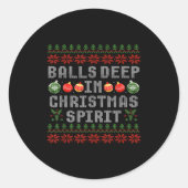 Deep In The Christmas Srit Couples Ugly Matching  Ronde Sticker (Voorkant)