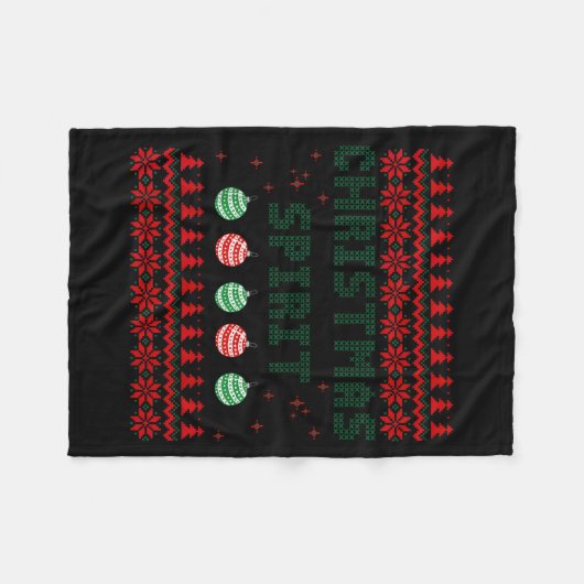 Deep In The Christmas Srit Matching Couples Ugly  Fleece Deken (Voorkant (Horizontaal))