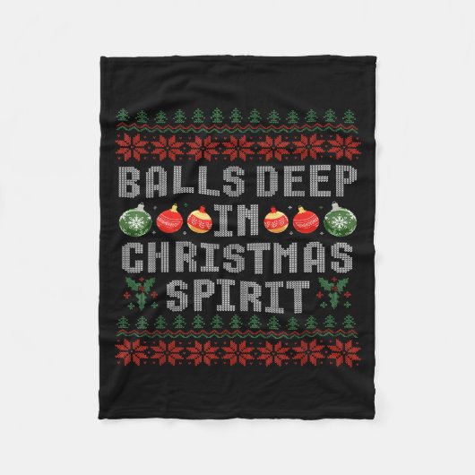 Deep In The Christmas Srit Matching Couples Ugly Fleece Deken (Voorkant)