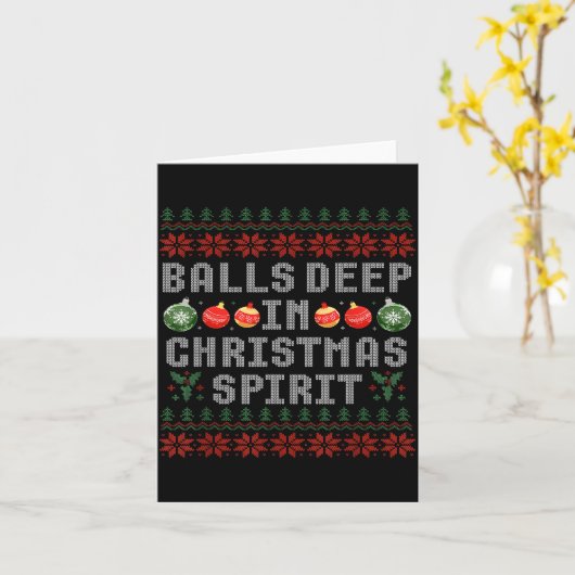 Deep In The Christmas Srit Matching Couples Ugly  Kaart (Gele Bloem)