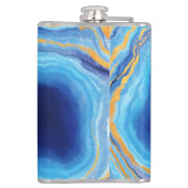 Deep Indigo Agate Marble Abstracte Name Monogram C Heupfles (Achterkant)