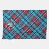 Deep Indigo, Aqua, Red & Shades of Blue Plaid Theedoek (Horizontaal)