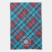 Deep Indigo, Aqua, Red & Shades of Blue Plaid Theedoek (Verticaal)