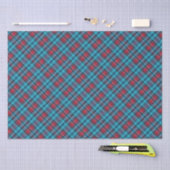 Deep Indigo, Aqua, Red & Shades of Blue Plaid Tissuepapier (Craft)