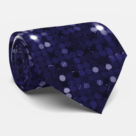 Deep Indigo Shimmer Sparkle Sequin Stropdas (Opgerold)