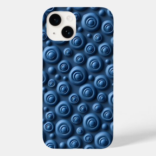 Deep Indigo Spiral iPhone Case Modern Design (Achterkant)