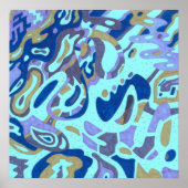 "Deep is de Oceaan" Origineel Abstract Poster (Voorkant)