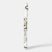 Deep Khaki Trim op Big White Flowers Monogram Case-Mate iPhone Case (Achterkant / Rechts)