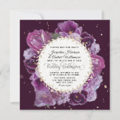 Deep Lavender Paarse Floral Pastels w Leaf Wreath Kaart (Voorkant)