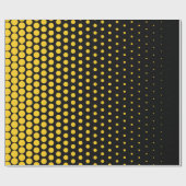 Deep Lemon Polka Dot Modern Black Cadeaupapier (Vlak)