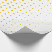 Deep Lemon Polka Dot Modern White Cadeaupapier (Hoek)