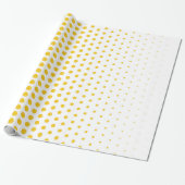 Deep Lemon Polka Dot Modern White Cadeaupapier (Uitgerold)