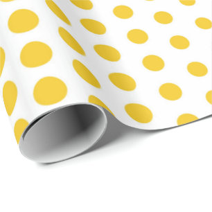 Deep Lemon Polka Dot Modern White Cadeaupapier
