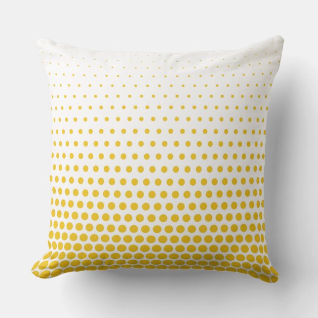 Deep Lemon Polka Dot Modern White Kussen (Voorkant)