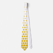 Deep Lemon Polka Dots Modern White Stropdas (Voorkant)