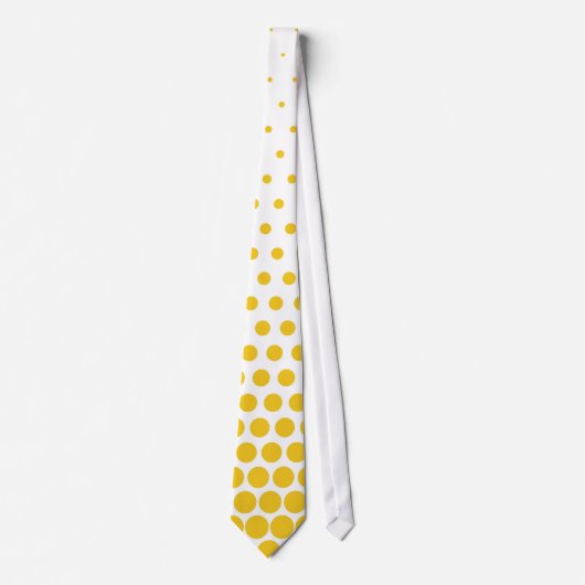 Deep Lemon Polka Dots Modern White Stropdas (Voorkant)