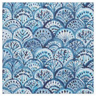 DEEP Life Fish Scale Mermaid Scallop Waterverf Stof