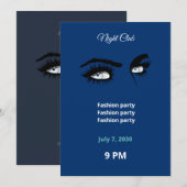 Deep Light Blue Solid Colors Tekening Vrouw Glance Kaart (Voorkant / Achterkant)