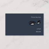 Deep Light Blue Solid Colors Tekening Vrouw Glance Visitekaartje (Achterkant)