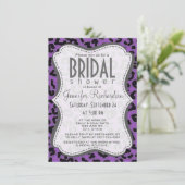 Deep Lila Leopard Animal Print Kaart (Staand voorkant)