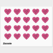 Deep Magenta - Roze Hart Dank u Sticker (Vel)
