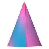 Deep Magenta Roze naar Rood & Blauw Ombre Party Feesthoedjes (Achterkant)