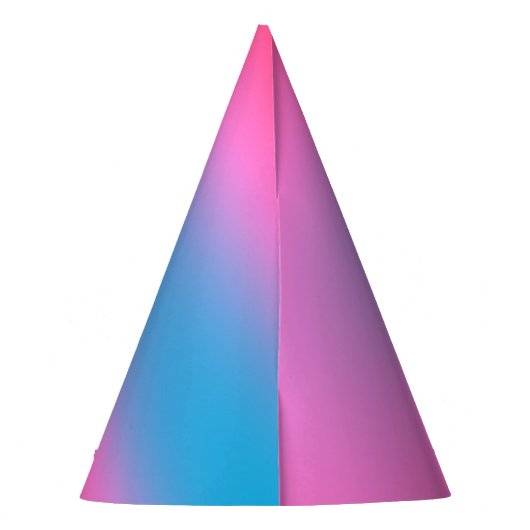 Deep Magenta Roze naar Rood & Blauw Ombre Party Feesthoedjes (Achterkant)