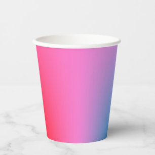 Deep Magenta Roze naar Rood & Blauw Ombre Party Papieren Bekers