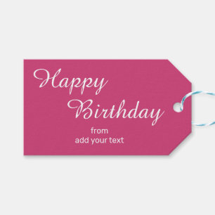 Deep Magenta - Roze Verjaardagscadeau Labels Cadeaulabel
