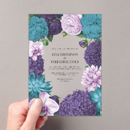 Deep Marine, Slate Orchid & Cloud Lilac Wedding Acryl Uitnodigingen