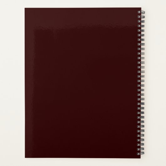 Deep Maroon Minimalist Abstract Planner (Achterkant)