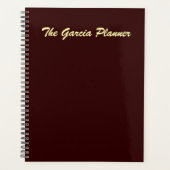 Deep Maroon Minimalist Abstract Planner (Voorkant)