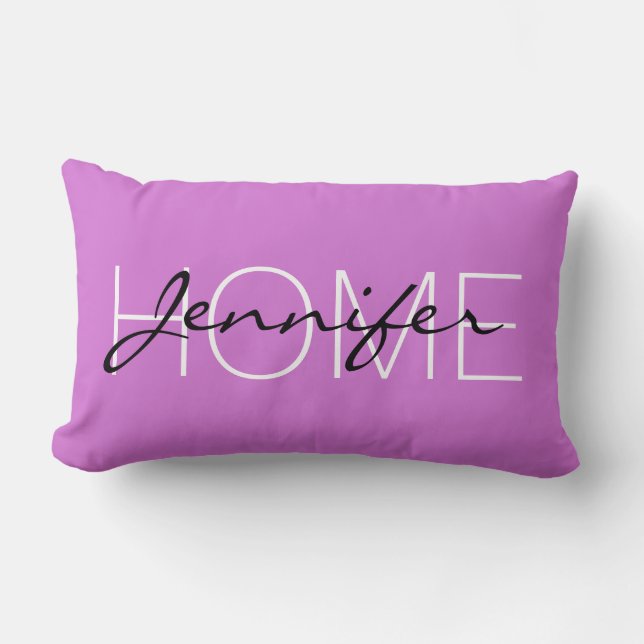 Deep mauve color home monogram kussen (Voorkant)