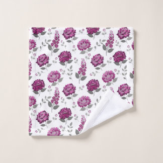 Deep Mauve flowers modern decorative bathroom bath Bad Handdoek
