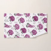 Deep Mauve flowers modern decorative bathroom bath Bad Handdoek (Handdoek)