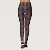 Deep Mauve Tufted Glitch Grid Pattern Leggings (Achterkant)