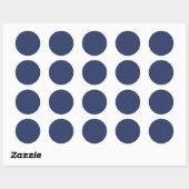 Deep Medium Navy Blue - Ronde Sticker (Vel)