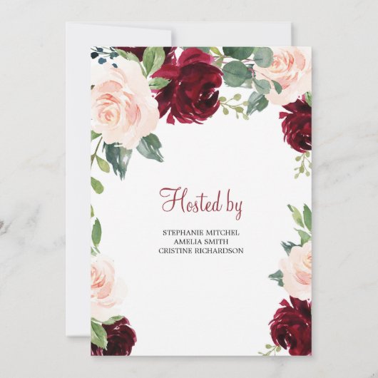 Deep Merlot Florals Maroon en marine Het is een GI Kaart (Achterkant)