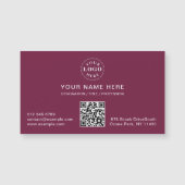 Deep Mulberry Magnetische Kaart met uw informatie (Voorkant)