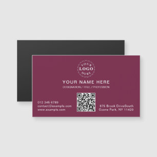 Deep Mulberry Magnetische Kaart met uw informatie