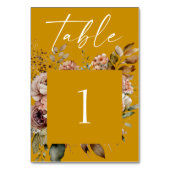 Deep Mustard Yellow Fall Wedding | Autumn Boho Kaart (Achterkant)