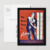 Deep naar beneden voor overwinning 1942 briefkaart (Voorkant / Achterkant)