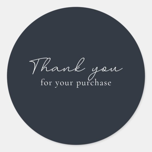 Deep Navy Bedankt voor je aankoop Ronde Sticker (Voorkant)
