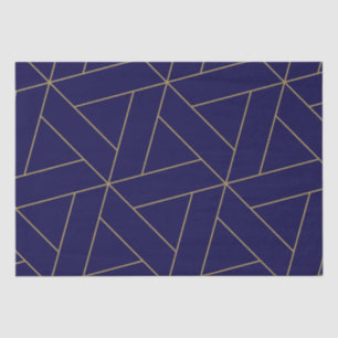 Deep Navy blauw en goud Tissuepapier