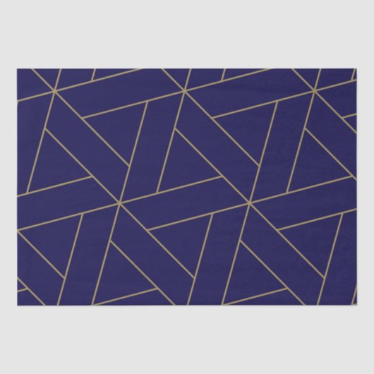 Deep Navy blauw en goud Tissuepapier (Voorkant)
