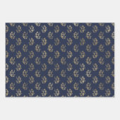 Deep Navy Blue en Metallic Gold Mermaid Party Inpakpapier Vel (Voorkant 2)
