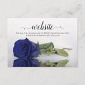 Deep Navy Blue Roos Elegant Wedding Website Informatiekaartje (Voorkant)