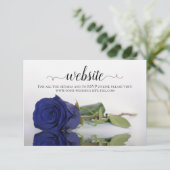 Deep Navy Blue Roos Elegant Wedding Website Informatiekaartje (Staand voorkant)